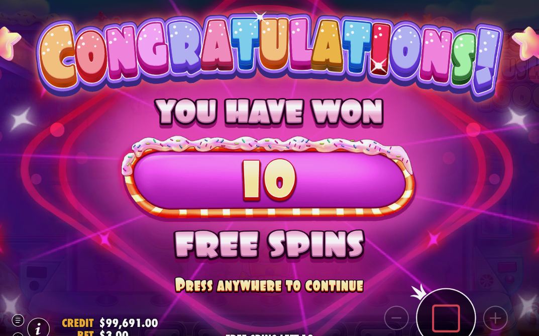Free Spins-läget på 7x7-rutnätet, så som spelet visar det