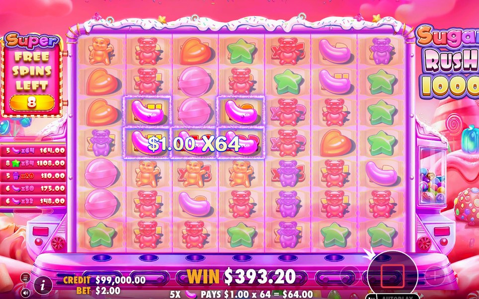 Vinstskärm efter Free Spins, med summan i kronor