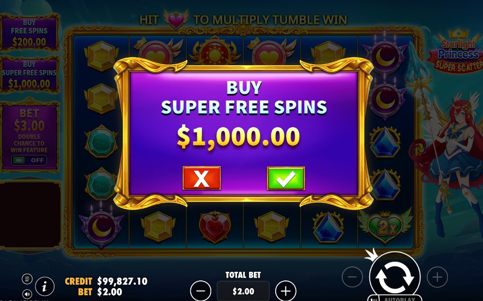 Super Free Spins med magentafärgat rutnät och TOTAL MULTIPLIER